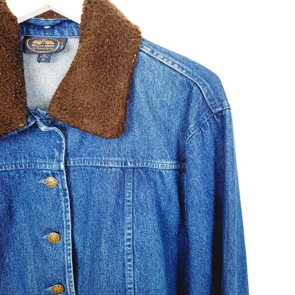 British Khaki Robert Lighton Detachable Collar Blue Denim Jacket - Size 14 - Picture 3 of 5